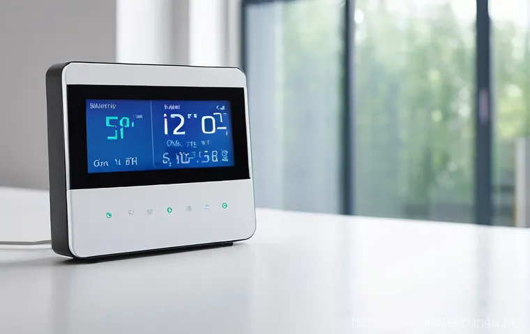 IoT 기반 실내 공기질 관리 - **Prompt:** A cozy, modern living room bathed in soft, natural morning light. A young, diverse famil...