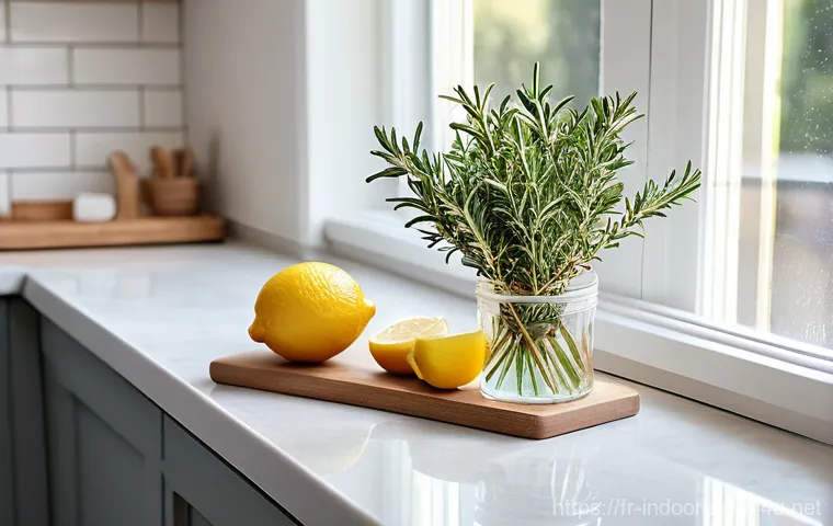 건강한 실내 환경을 위한 친환경 제품 - **Prompt: A bright, airy kitchen scene featuring an adult person, dressed in comfortable, casual clo...