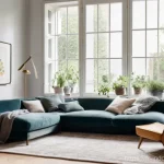 에어컨과 미세먼지 - **Prompt:** A serene and tastefully decorated modern French living room, bathed in soft, natural day...